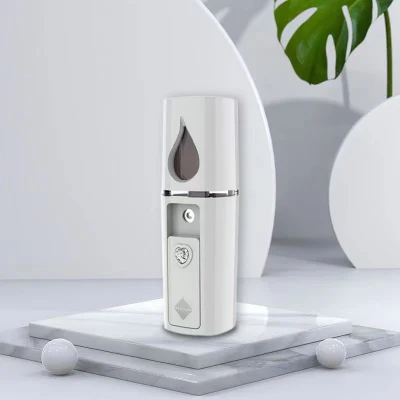 Nebulizzatore Mini 25ml Ultrasuoni Nano Portable Water SPA Idratante Idratante Spruzzatore per il viso con supporto per specchio Logo personalizzato