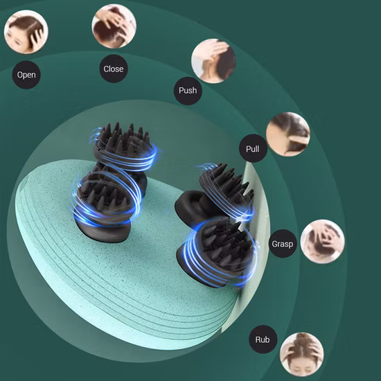Massaggiatore elettrico impermeabile per la testa, massaggiatore wireless per cuoio capelluto, previene la perdita di capelli, corpo, tessuti profondi, impastare, vibrare, tenuto in mano, comodo rilascio